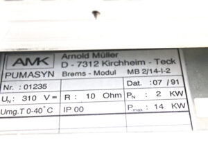 AMK PUMASYN MB/2/14-I-2 Brems Modul -used-