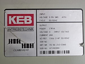KEB 15.56.210-D349 Combivert Frequenzumrichter 17 kVA -used-