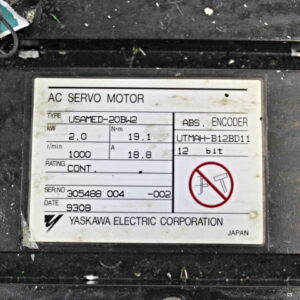Yaskawa USAMED-20BW2 AC Servo-Motor Encoder:UTMAH-B12BD11 -used-