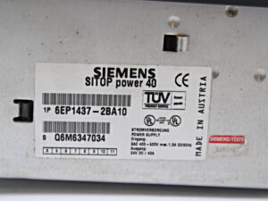 Siemens 6EP1437-2BA10 SITOP POWER 40 GEREGELTE STROMVERSORGUNG -used-