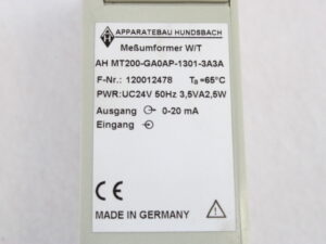 Apparatebau Hundsbach AH MT200-GA0AP-1301-3A3A Meßumformer  -used-