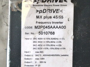 Schneider Electric pDRIVE MX plus 45/55 M2P045AAAA00 Servodrive – used –