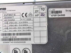 Lenze EVF8607-E 7,5kW 8600 Frequenzumrichter – OVP/unused –