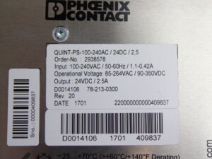 Phoenix Contact QUINT-PS-100-240AC/24DC/2,5  -unused-