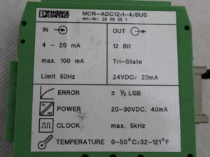 Phoenix Contact MCR-ADC12/1-4/BUS 2808051 Converter -used-