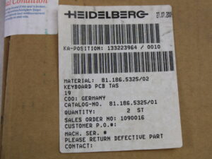 Heidelberg 81.186.5325/02 KEYBOARD ovp/unused