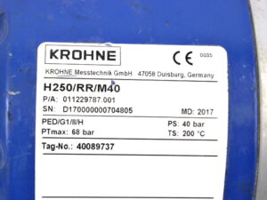 Krohne H250/RR/M40 0,0181mPa.s Durchflussmesser + CH.51085-1.4404/316L – used –