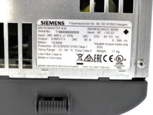 SIEMENS 6SE6430-2AD31-8DA0 Micromaster 430 – unused –