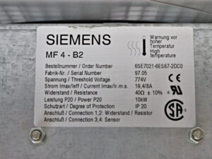 SIEMENS 6SE7021-6ES87-2DC0 Bremswiderstand -used-