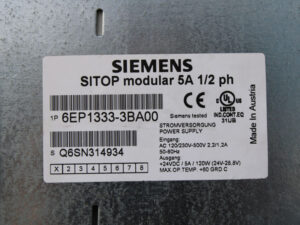 SIEMENS SITOP 6EP1333-3BA00  Modular 5A 1/2 ph – geregelte Stromversorgung