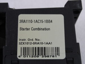 SIEMENS 3RA1110-1AC15-1BB4 Starter Combination + 3RV1011-1AA10 -used-