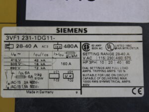 SIEMENS 3VF1 231-1DG11 Leistungsshalter  -used-
