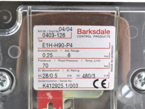 Barksdale E1H-H90-P4 Econtrol Druckschalter – OVP/unused –