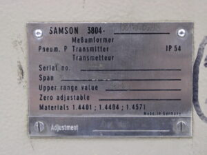 SAMSON 3804-100110400.05 1-20 bar Messumformer – used –