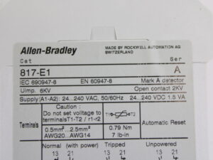 Allen Bradley 817-E1 Überwachungsrelais -unused-