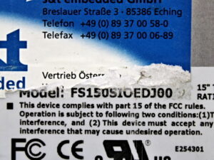 s&t embedded Flatman FS150SIILDJSG + FS150SIOEDJ00 Display Panel – defekt –