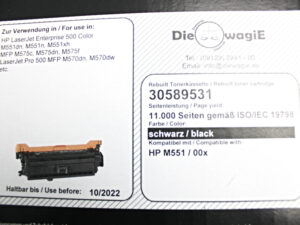 DiewagiE Dominik Dietrich Tonerkassette schwarz entspricht HP M551 / 00x -unused-