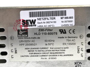 SEW Block Trafo HLD 110-500/75 520VAC 75AAC Netzfilter – used –