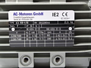 AC-Motoren GmbH ACA 80B-6/HE Drehstrommotor -OVP/unused-