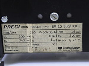 Grossenbacher EV 1Q 380/10K Preci Tron-Regler -gebraucht /used-