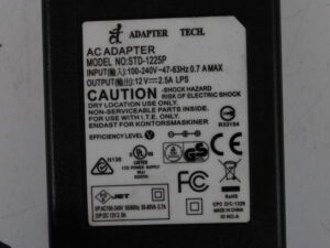 Adapter Tech STD-1225P POWER SUPPLY ADAPTER -used-