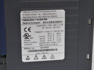 DEMAG DIC-4-025-E-0000-01 Dedrive Compact Frequenzumrichter -unused- -Abdeckung fehlt-