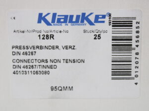 Klauke 128R Pressverbinder 95qmm 25 Stück -unused/OVP-
