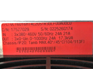 DANFOSS VLT 6000 HVAC VLT6016HT4C20STR3DLF00A00C0 175Z7029 Frequenzumrichter – unused –