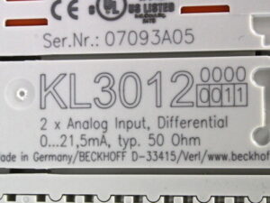 Beckhoff KL3012 2-Kanal-Analog-Eingang Buskoppler – used –