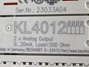 Beckhoff KL4012 2-Kanal-Analog-Ausgang Buskoppler – used –