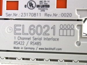 Beckhoff EL6021 1-Kanal-Kommunikations-Interface Buskoppler – used –