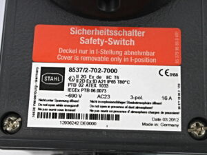 Stahl 8537/2-702-7000 Sicherheitsschalter 3-polig -OVP/unused-
