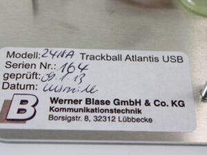 Werner Blase 2418A Trackball Atlantis USB Cursor Controls -unused-