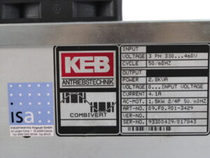 KEB Combivert 09.F0.R01-3429 1,5kW 4,1A Frequenzumrichter – used –