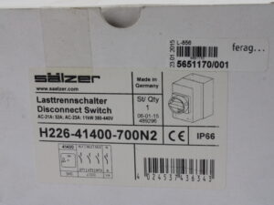 Sälzer H226-41400-700N2 Lasttrennschalter -OVP/unused-