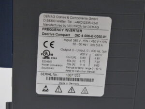 Demag Dedrive Compact DIC-4-006-E-0000-01 Frequenzumrichter -used- -Abdeckung fehlt-