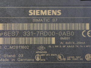 SIEMENS 6ES7331-7RD00-0AB0 SIMATIC S7 E:3 Digital Input -Klappe fehlt- -used-