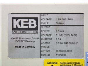 KEB Combivert 09.F0.200-1228 1,5kW Frequenzumrichter – unused –