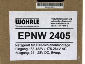 Wöhrle EPNW 2405 230VAC Netzteil – OVP/unused –