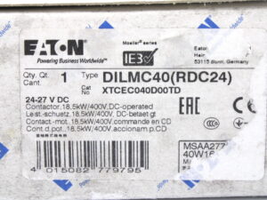 Eaton DILMC40 (RDC24) 24-27VDC Leistungsschütz – OVP/unused –