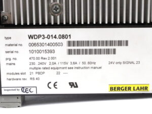 Berger Lahr WDP3-014.0801 0065301400503 Positionssteuerung – unused –