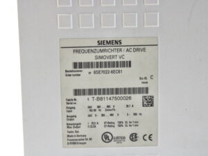 SIEMENS 6SE7022-6EC61 SIMOVERT VC 11kW Frequenzumrichter – used –