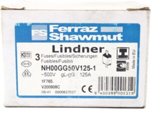 3x Ferraz Shawmut NH00GG50V125-1 gL-gG 1F765 125A Sicherungseinsatz – OVP/unused –