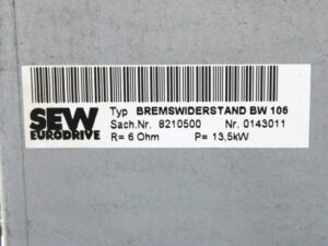 SEW BW 106 8210500 6 Ohm Bremswiderstand – used –
