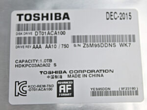 TOSHIBA DT01ACA Serie DT01ACA100 1 TB / 32MB 3,5″ Festplatte -OVP/unused-