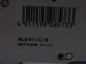 3x SCHUPA NLS 6-1 / C 16 Leitungsschutzschalter -used-