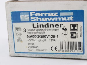 Ferraz Shawmut / Lindner NH00GG50V125-1 Sicherungen 3 Stück -unused/OVP-