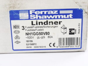 Ferraz Shawmut / Lindner NH1GG50V80 Sicherungen 3 Stück -unused/OVP-