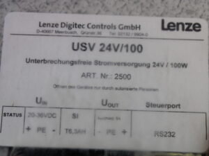 Lenze USV 24V/100 unterbrechungsfreie Stromversorgung 24V/100W 2500 -unused-