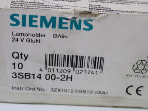 SIEMENS 3SB14 00-2H Lampholder 24 V 10 Units -OVP/unused-
